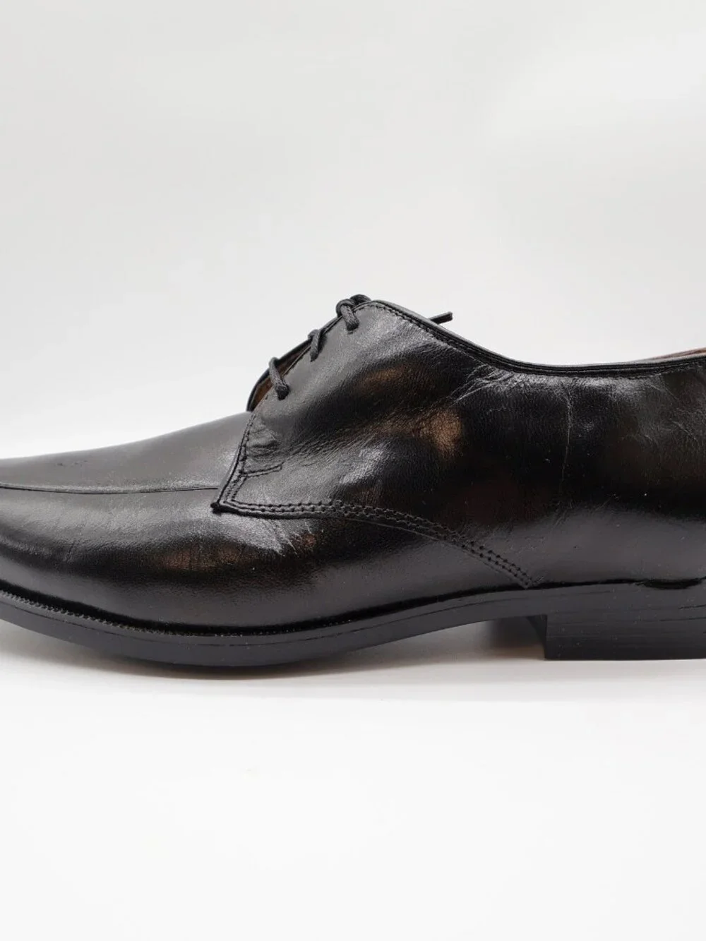 Nunn Bush Apron Toe Oxford Dress Shoes Mens 8 Black Leather Vintage NOS
